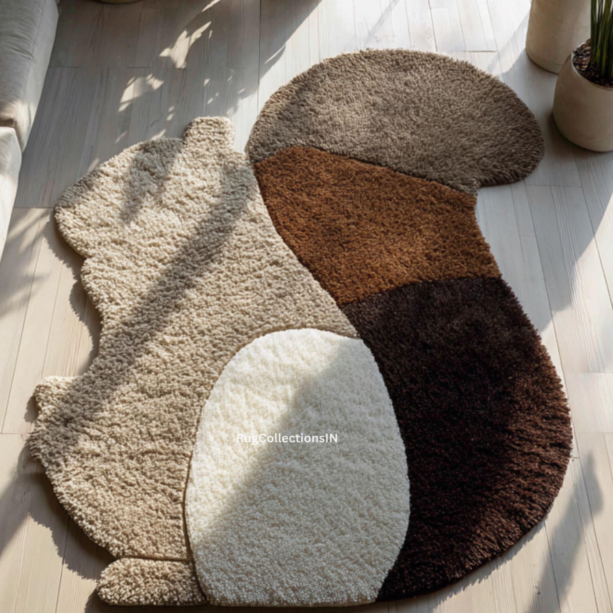 Squircle Rug Hand-tufted Squirrel Shaped Rug, Unique Animal Area Rug, Woodland ...
