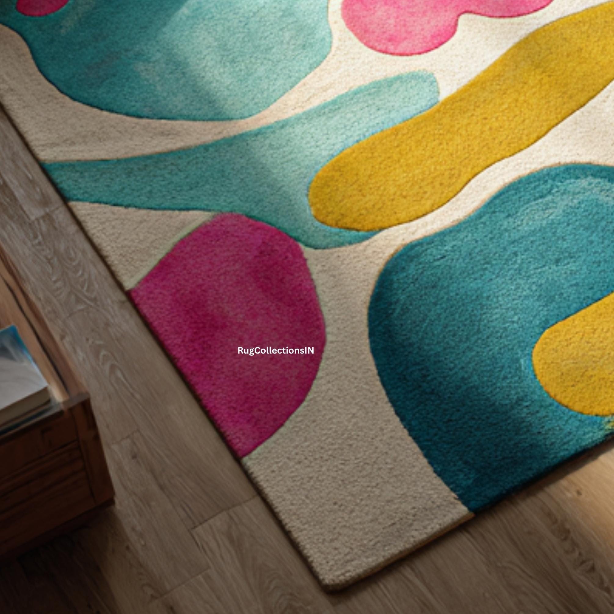 Hand Tufted Abstract Colorful Wool Rug | Modern Art Area Rug ...