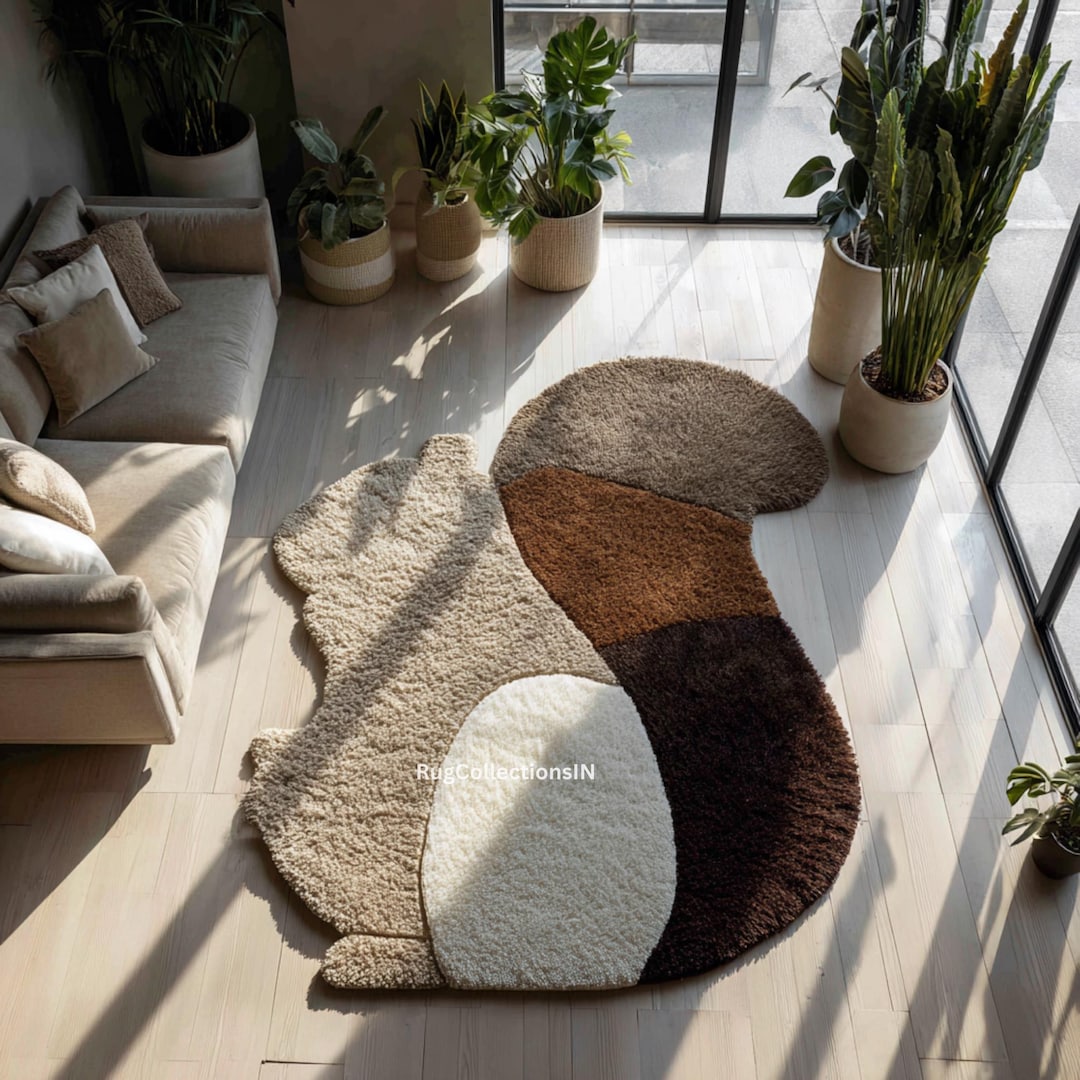Squircle Rug Hand-tufted Squirrel Shaped Rug, Unique Animal Area Rug, Woodland ...