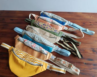 Riñonera femenina de piel sintética hecha a mano