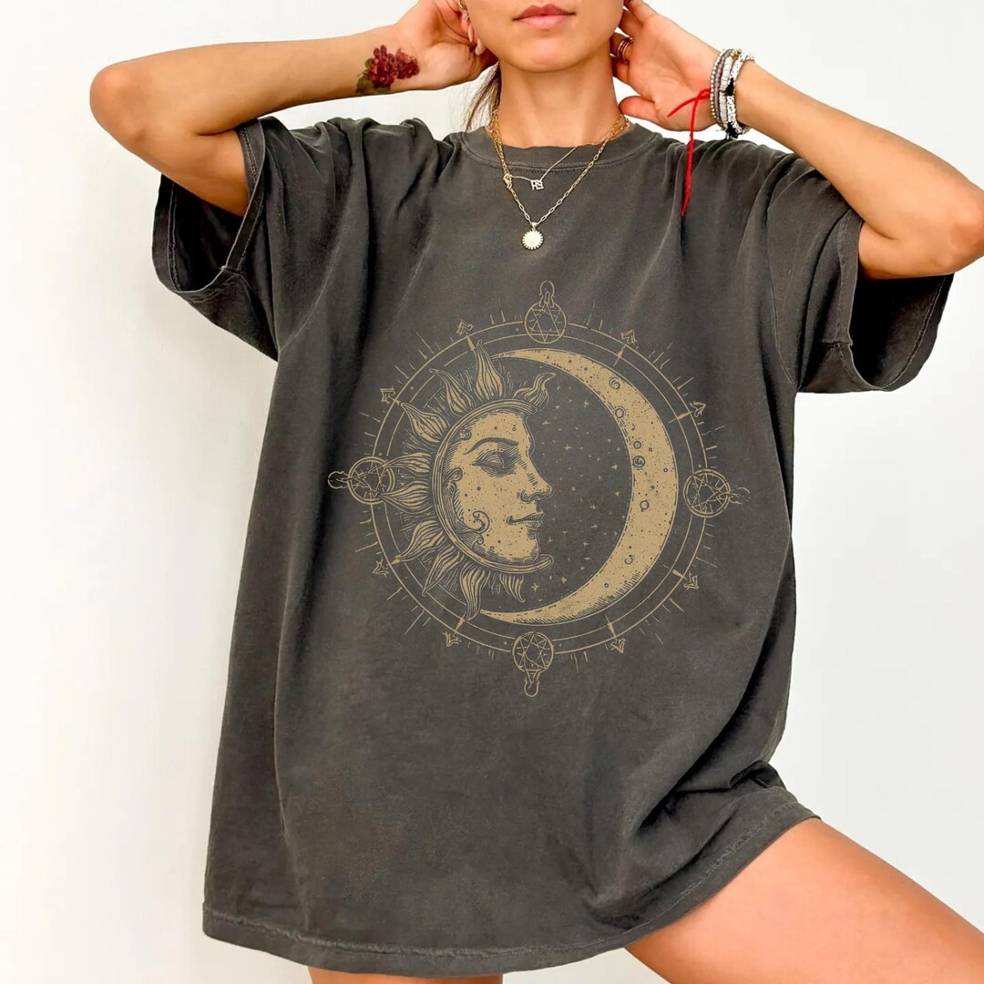 Sun and Moon Celestial Shirt Vintage Mystic Cosmic Balance Tee ...