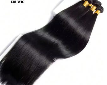 Paquetes de cabello lacio brasileño, cabello humano sin procesar de grado 10A, tejido virgen, juego de 3 paquetes (30, 35, 40 y 40 cm), cabello natural para coser para mujer.