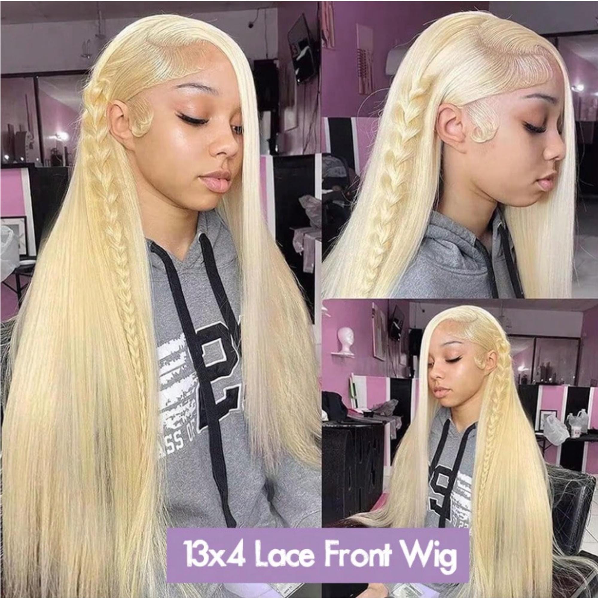 - - ?24” WHITE BLONDE STRAIGHT LACE FRONT WIG? Amazon.com : HELLOSH 24 Inch 613 13x6 Lace Front Wig Human  main image 3