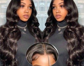 8–36 Inch Body Wave Lace Front Wig for Women, 13x4 HD Transparent Wig, 200% Density Pre-Plucked Blended Human Hair, Brazilian Virgin