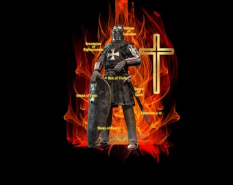 Armor of God Knight PNG : modèle de guerrier chrétien (téléchargement numérique)
