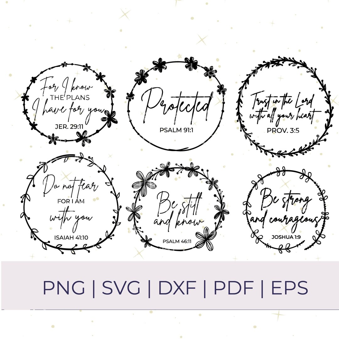 Floral Bible Verse SVG Bundle: Christian Scripture Designs (digital ...