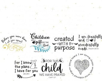 Baby Bible Verse SVG Bundle: Christian Scripture Designs (Digital Files)