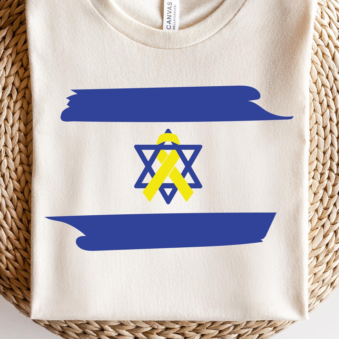 Israeli Flag With Yellow Ribbon SVG: Bring Them Home Design (digital ...