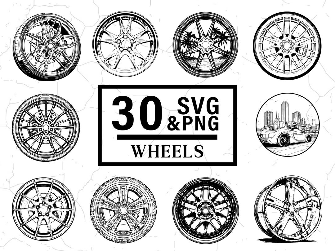 Ford Racing Rim Svg Wheels SVG PNG Bundle, Tire Wheel Rim Clipart, Cricut Cut Files - Etsy
