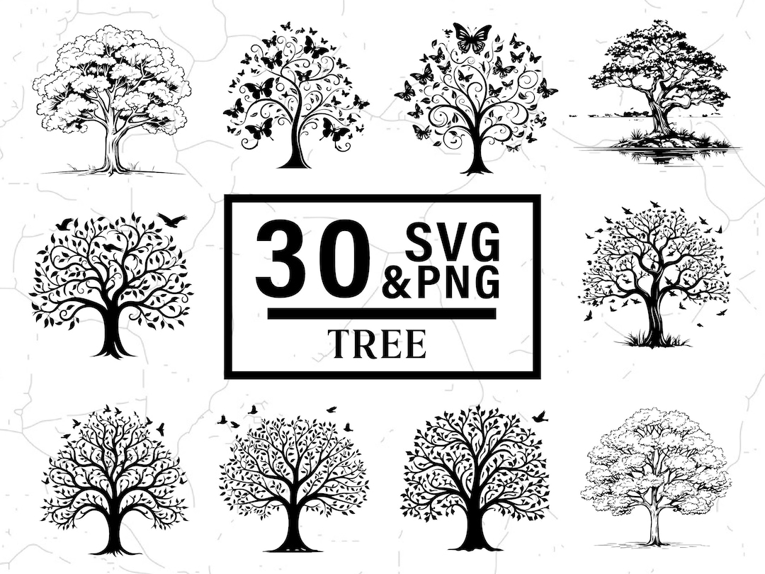Tree SVG PNG Bundle, Nature Clipart, Cricut Cut Files - Etsy Canada