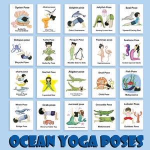 Ocean Yoga för barn – 20 utskrivbara yoga- och mindfulnesskort