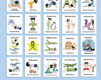 Yoga in oceano per bambini: 20 schede stampabili per yoga e consapevolezza