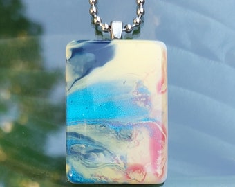 Dreaming Again Resin Game Tile Pendant Necklace