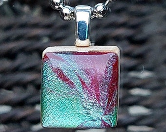 Abstract Painted Mini Scrabble Tile Pendant