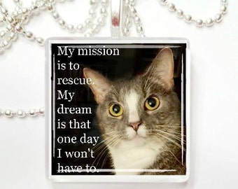 My mission is to rescue. My dream is that one day I won't hace to glass tile pendant