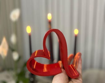 3D Printed Heart Candle Holder | Modern Valentine's Day Decor