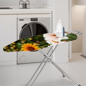 Pokrowiec na deskę do prasowania w kwiaty, poliester odporny na ciepło, pasuje do standardowych desek