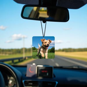 Custom Photo Car Air Freshener | Personalized Rearview Mirror Pendant