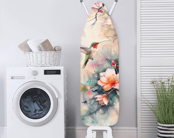 Extra Wide Ironing Board Cover – Hummingbird Floral Design – Heat Resistant Pad