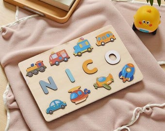 Montessori Wooden Name Puzzle | Personalized Baby Name Toy | Custom Toddler Puzzle | Educational Gift | First Birthday Keepsake