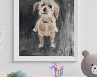 Hunde-Wandbild zum Ausdrucken, Hundeporträt als digitaler Download, Haustierkunst zum Ausdrucken, Geschenk für Tierliebhaber