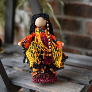 Handmade Ritual Doll – Witch Poppet for Samhain Altar Decor, Pagan Gift, Halloween Witchcraft Supplies, Fall Witch Doll, Magical Tools