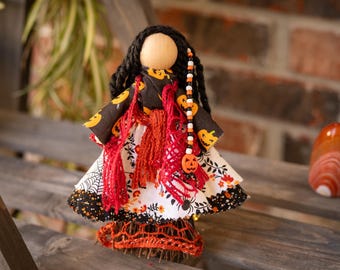 Handmade Kitchen Witch Doll, Whimsigoth Decor, Spirit Companion