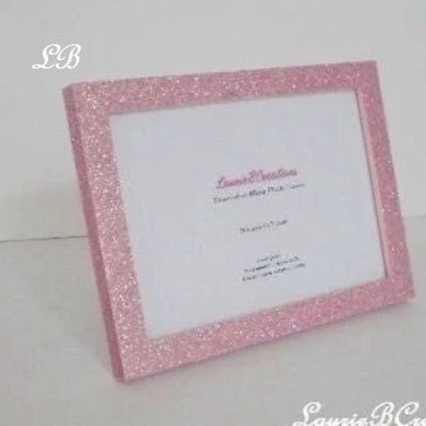 BLUSH PINK GLITTER Picture Frame - Decorative, Rose/Blush Pink Sparkling Fine Glitter or Variety of Colors- for 4 x6 or 5 x7 photos or info