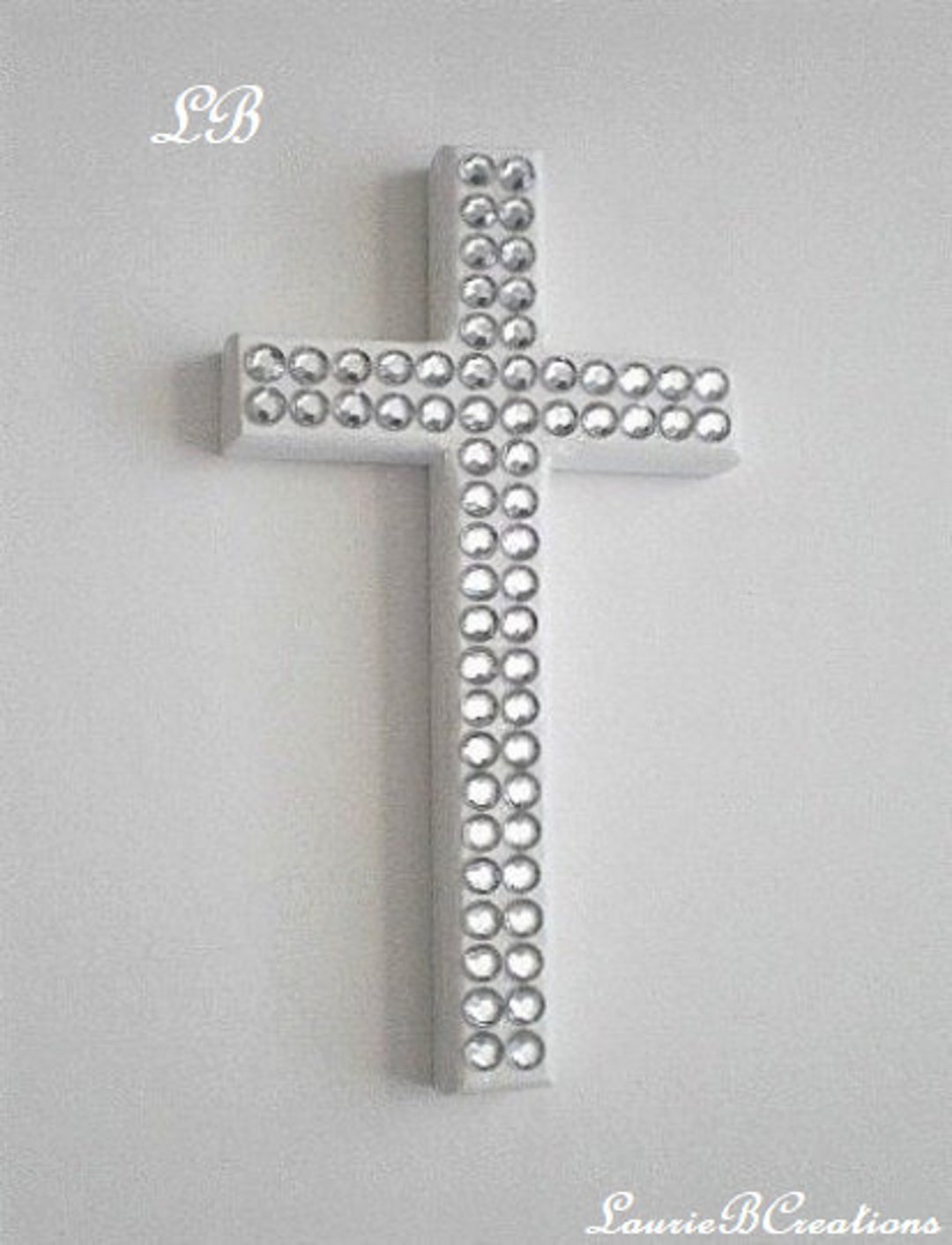 BLING WALL Crosssparkling Handpainted Wood Cross in White or a Variety