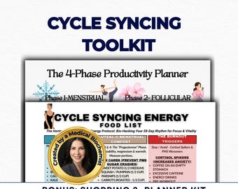 Cycle Syncing Food List, Hormone Balance Diet, Seed Cycling Guide, 4 Phase Period Planner, PCOS, Eat Limit Avoid PDF