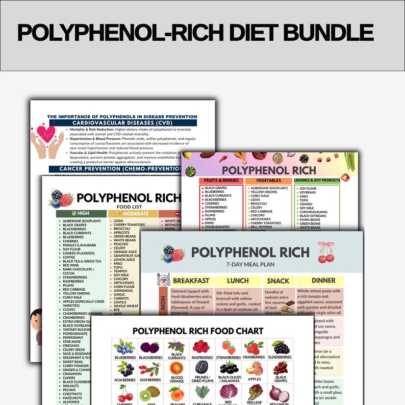 Polyphenol Food List & Meal Plan Bundle PDF – Antioxidant Diet Chart ...