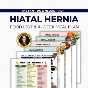 Hiatal Hernia Diet Guide & Meal Plan PDF – Acid Reflux Diet, Trigger Cheat Sheet