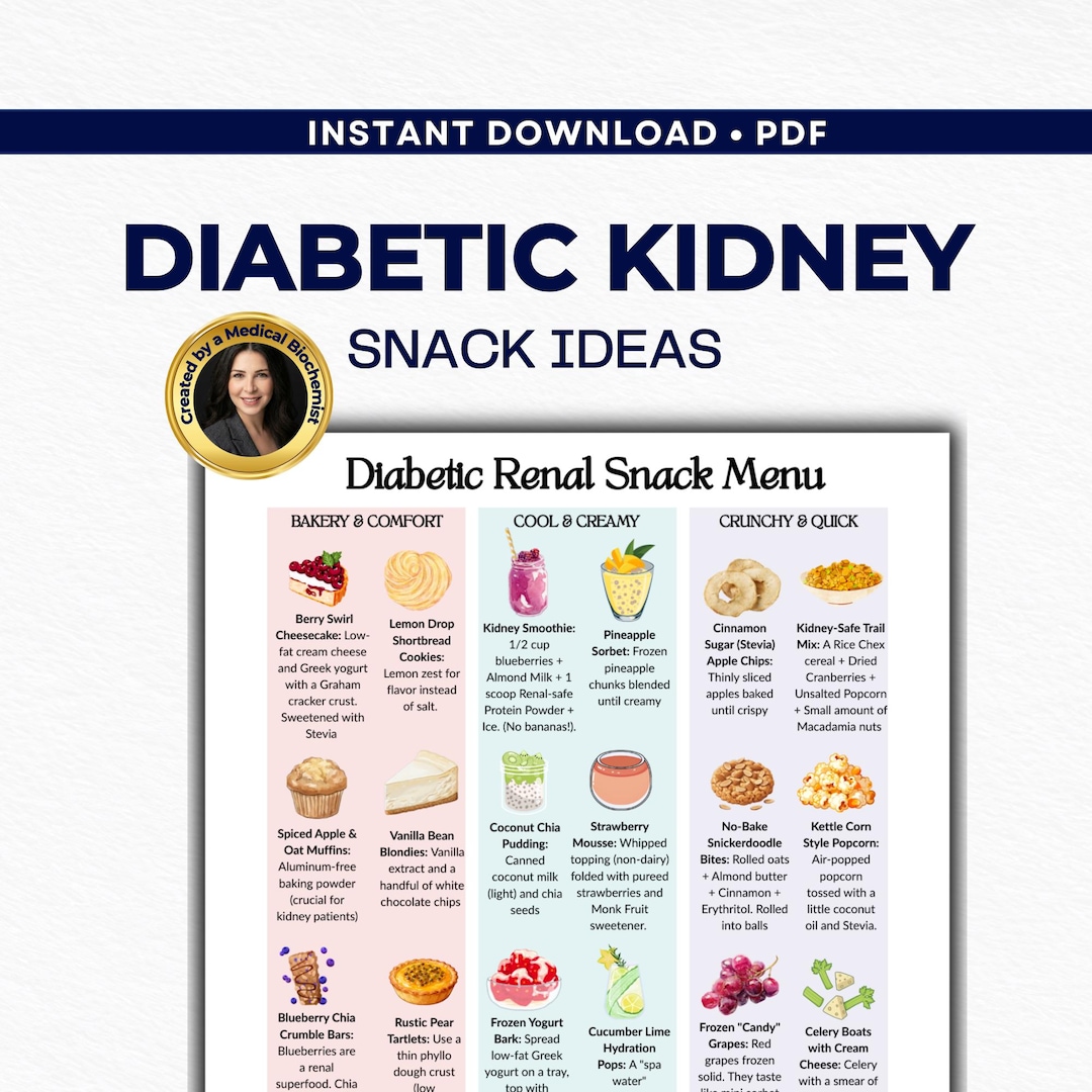 Diabetic Kidney Snack Menu – CKD & Type 2 Ideas, Low Potassium - Etsy