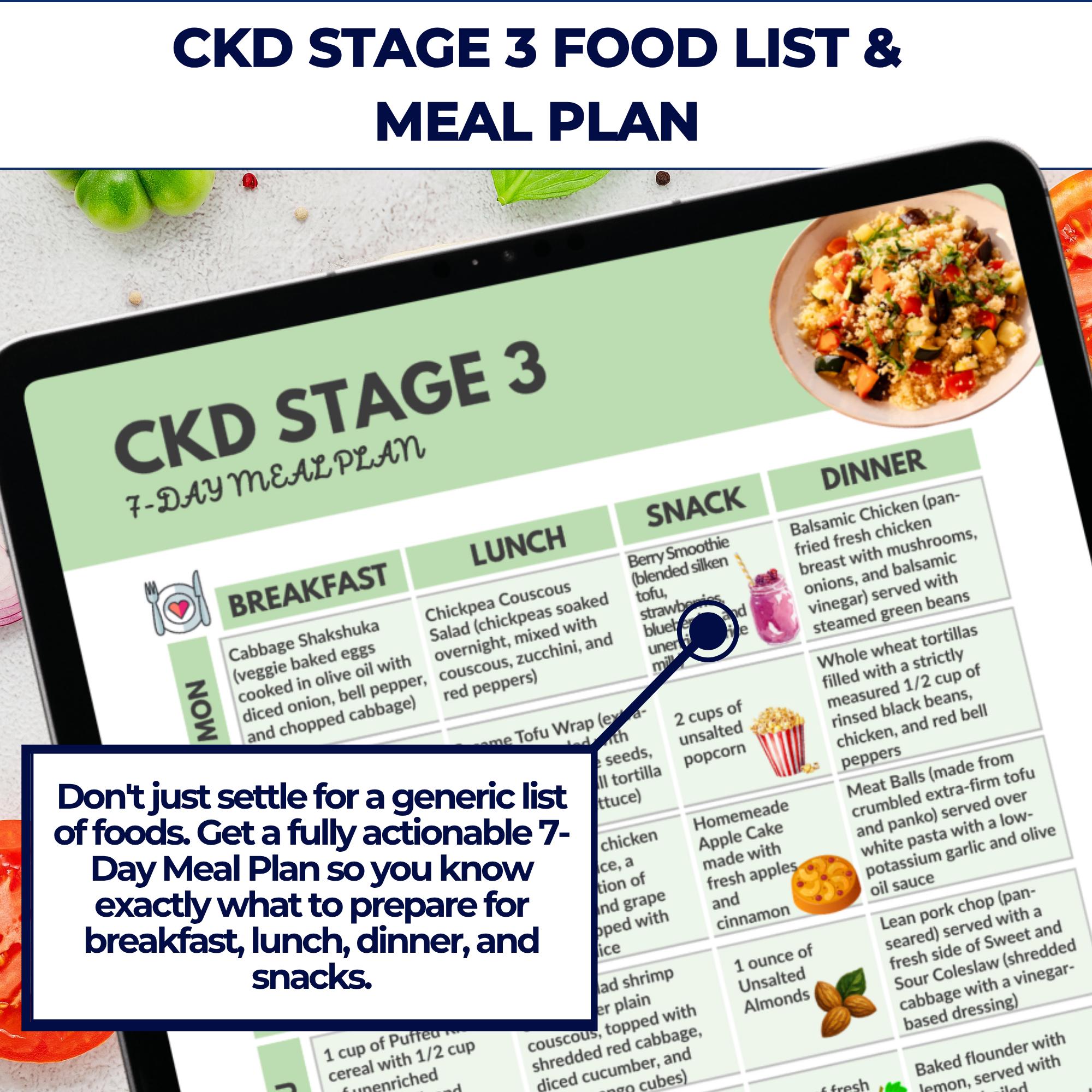 CKD Stage 3 Food List & Meal Plan PDF – Kidney Diet Guide, Low ...