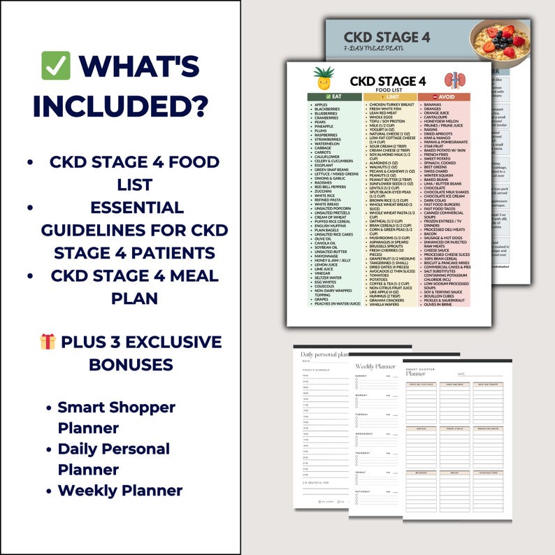CKD Stage 4 Food List & Meal Plan PDF – Renal Diet Guide, Low Potassium ...