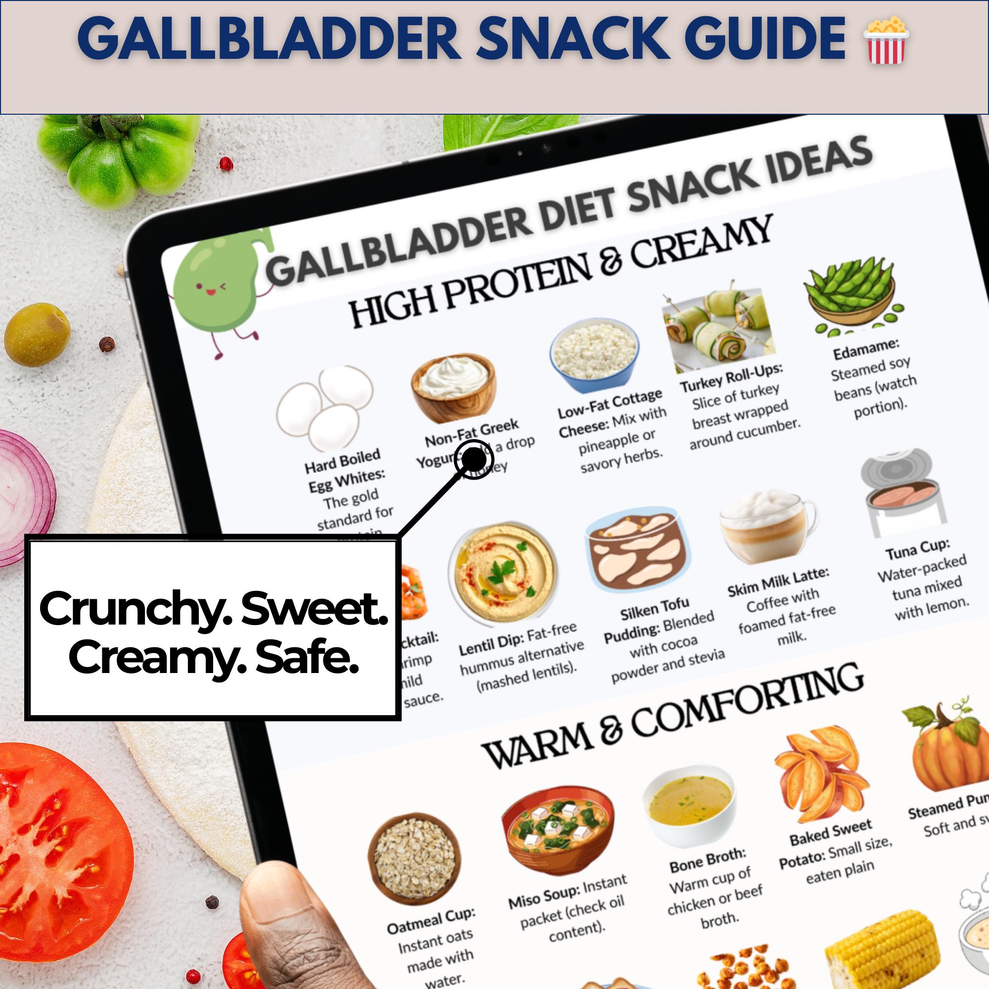 Gallbladder Diet Snack List PDF – Low Fat Food Chart, Cholecystectomy ...