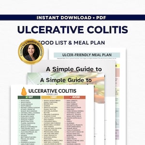 Ulcerative Colitis Food List, IBD Diet Guide, Colitis Meal Plan, Low Residue, Flare Up Protocol PDF