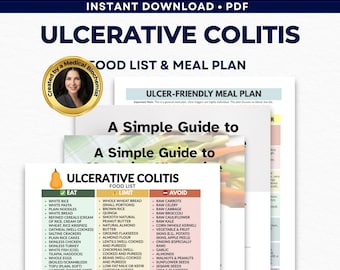 Ulcerative Colitis Food List, IBD Diet Guide, Colitis Meal Plan, Low Residue, Flare Up Protocol PDF