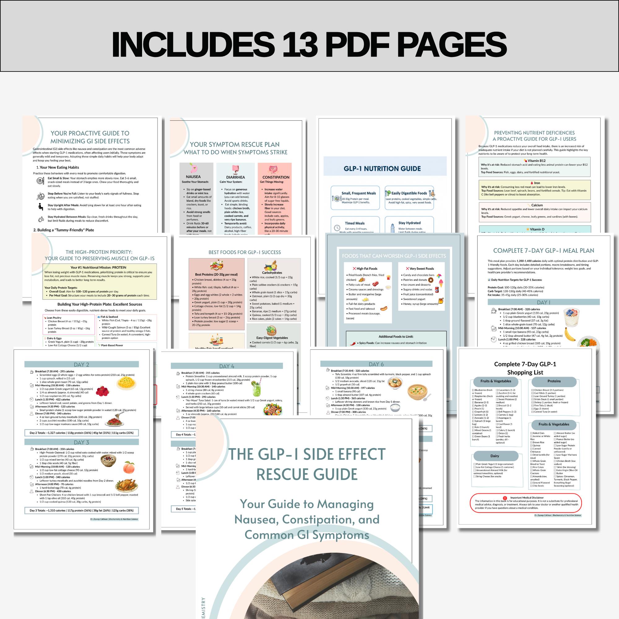 semaglutide diet nausea protein recommendations GLP-1 Side Effect Guide, Ozempic Nausea Relief, Semaglutide Meal Plan, High Protein Food List, Weight Loss, Medication Tracker PDF