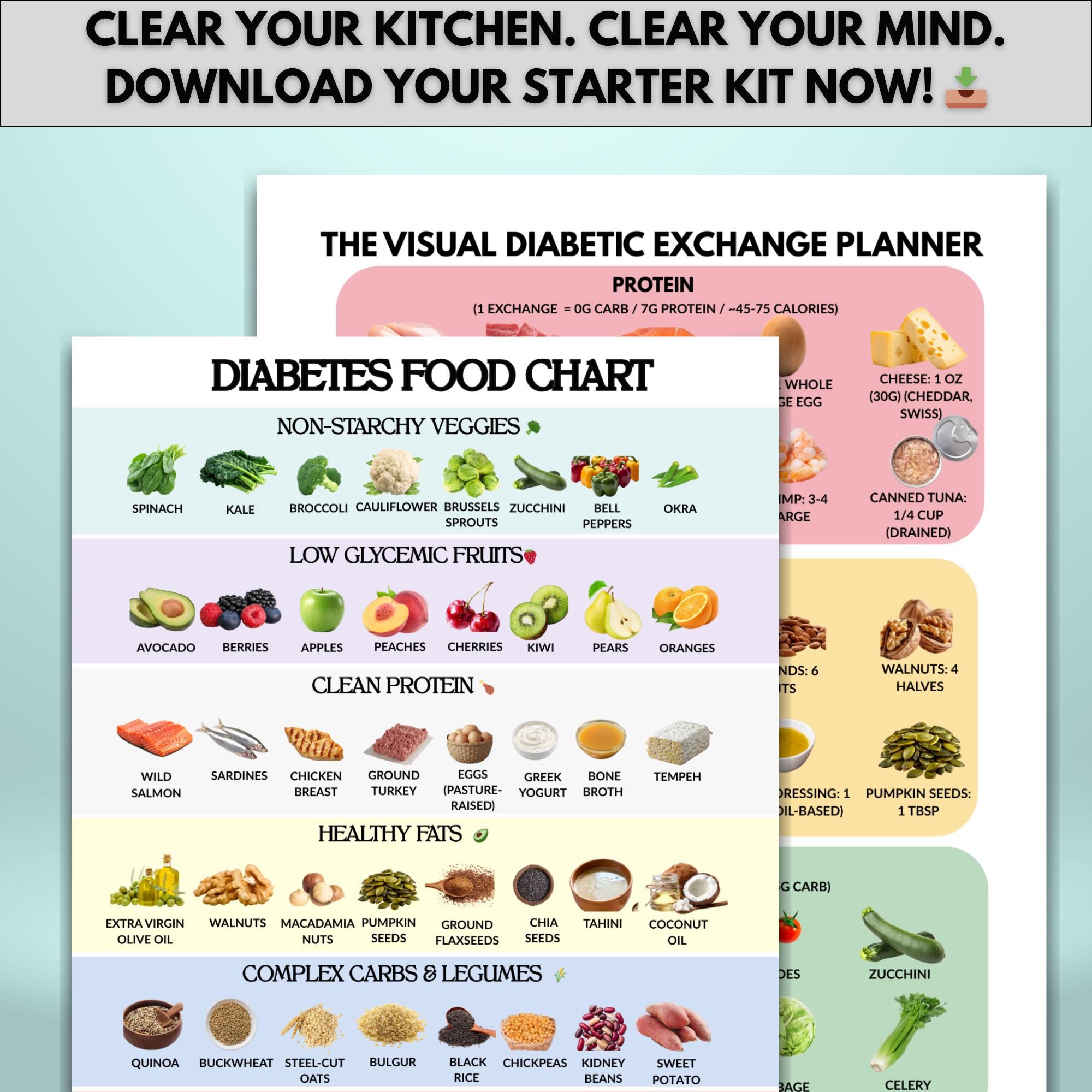 Diabetic Food List & Meal Plan PDF – Low Glycemic Chart, Type 2 ...