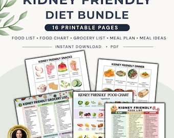 Kidney Food List, 16-Page Renal Diet Printable PDF