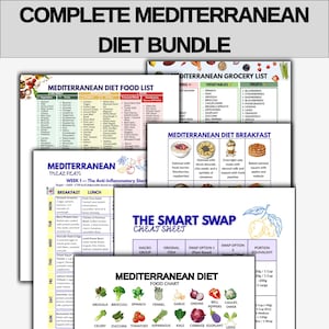Mediterrane Diät-Lebensmittelliste zum ausdrucken, entzündungshemmende Mahlzeit, Herz Gesunde Ernährung, 4-Wochen-Menü, PDF Bild 7