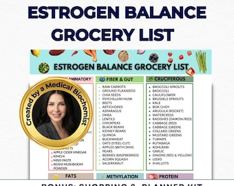 Estrogen Balance Grocery List PDF – Hormone Detox Guide, PCOS & PMS Diet Chart