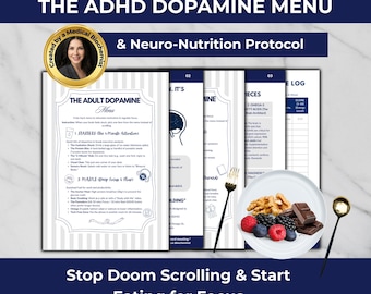 ADHD Food List Printable, Dopamine Diet Guide, ADHD Meal Planner, Brain Focus Nutrition, Neurodivergent Diet, Eat Limit Avoid PDF