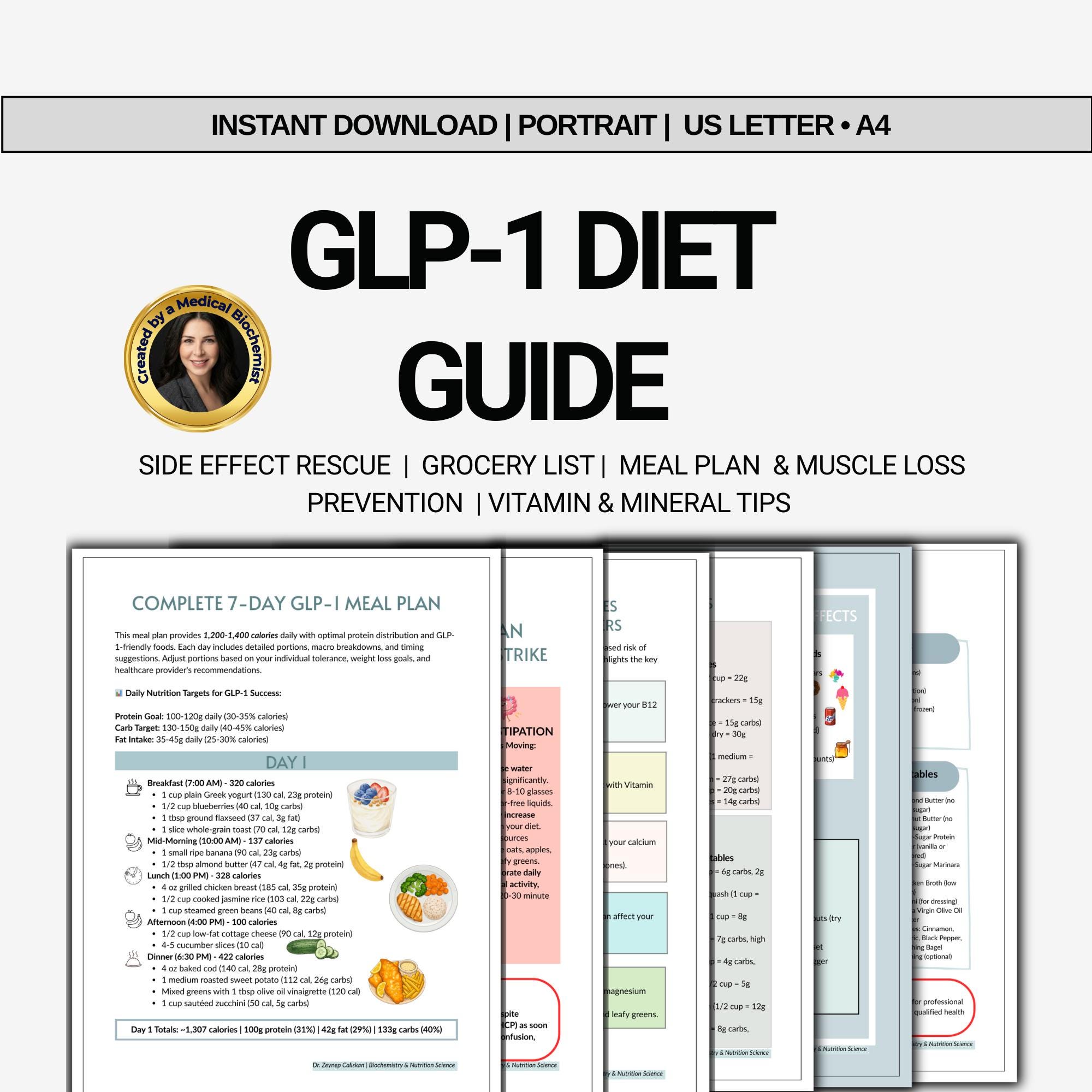 semaglutide diet nausea protein recommendations GLP-1 Side Effect Guide, Ozempic Nausea Relief, Semaglutide Meal Plan, High Protein Food List, Weight Loss, Medication Tracker PDF