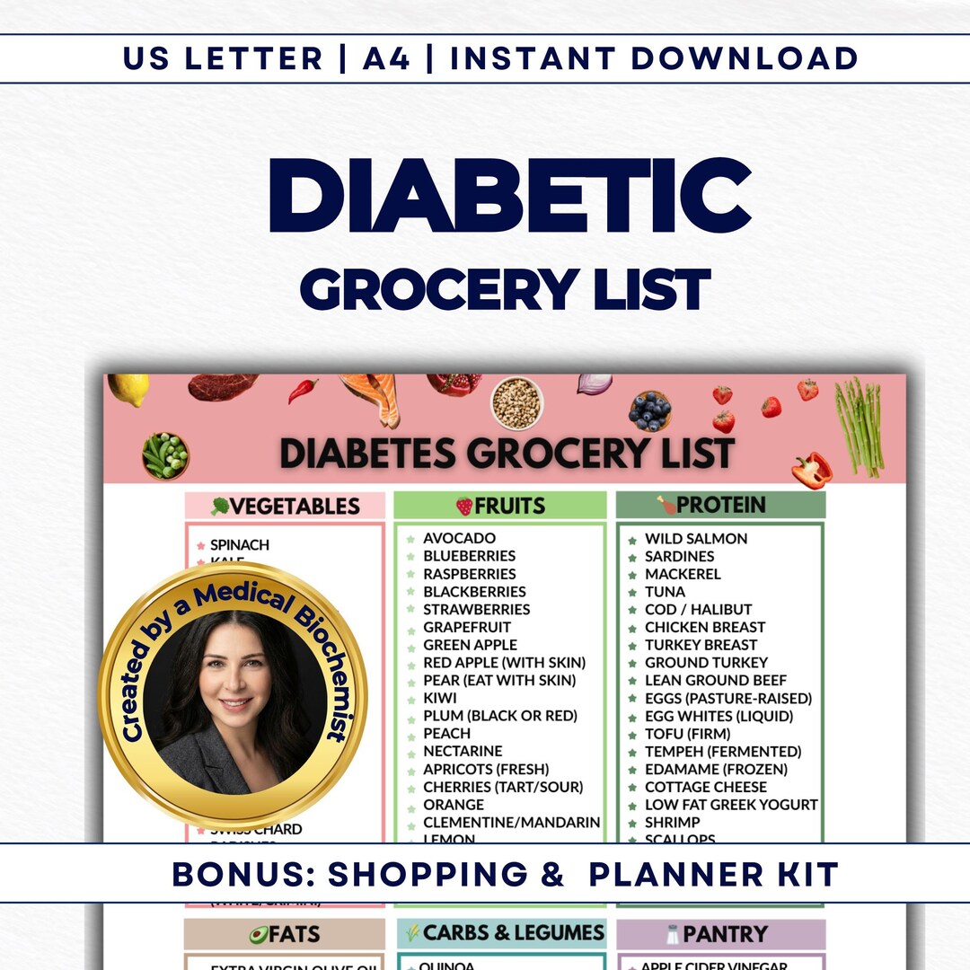 Diabetic Grocery List, Type 2 Diabetes Shopping List, Low Carb Food List, Insulin Resistance ...