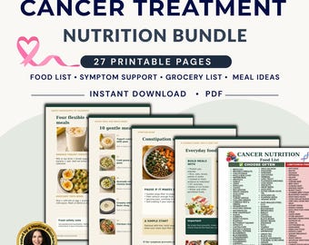 Cancer Treatment Nutrition Bundle, Chemo Food List, High Protein Meals, Symptom Support PDF
