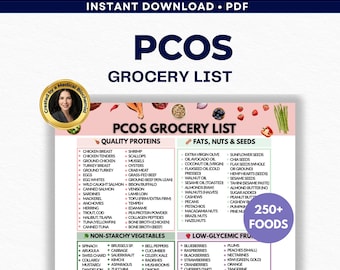 PCOS Grocery List, Low GI Diet Guide, Insulin Resistance Meal Plan, Hormone Balance Nutrition PDF