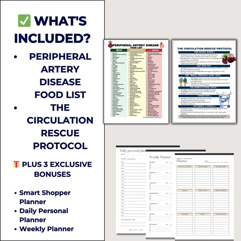 PAD Diet Food List, Peripheral Artery Disease Guide, Nitric Oxide ...