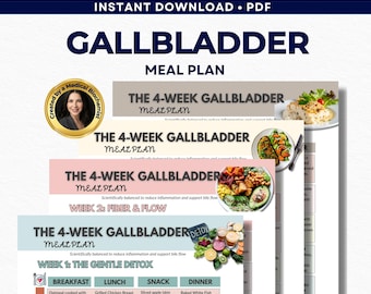 Gallbladder Diet Plan PDF – 4 Week Low Fat Meal Guide, Cholecystectomy Post Surgery, Gallstone Friendly Food List, Bile Flow Support